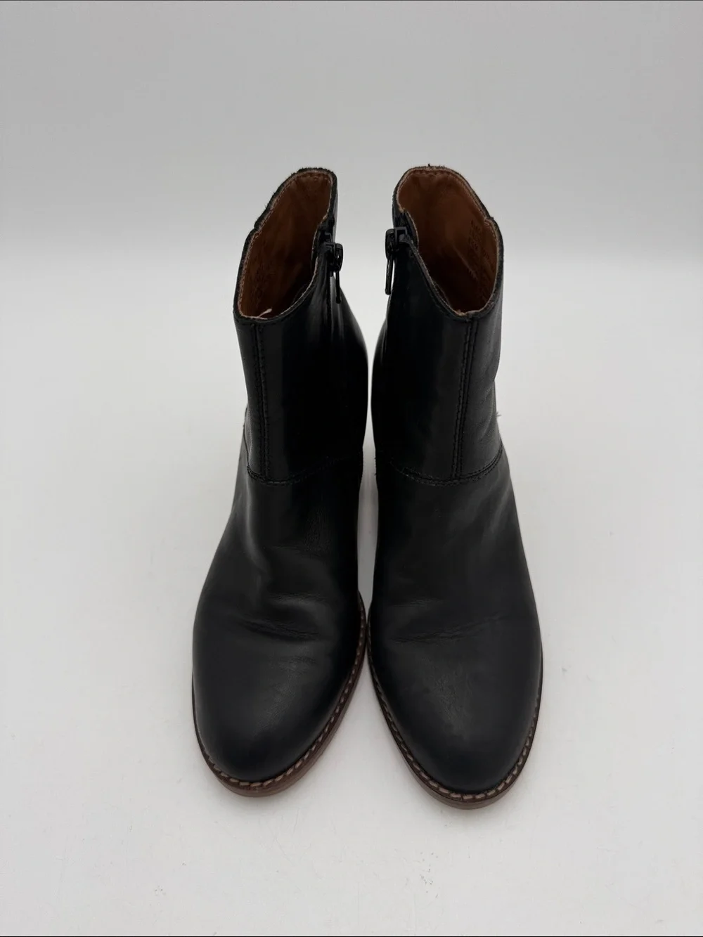 House of Harlow 1960 Black Leather Ankle Booties women Stacked Heel 6.5 M Y2K